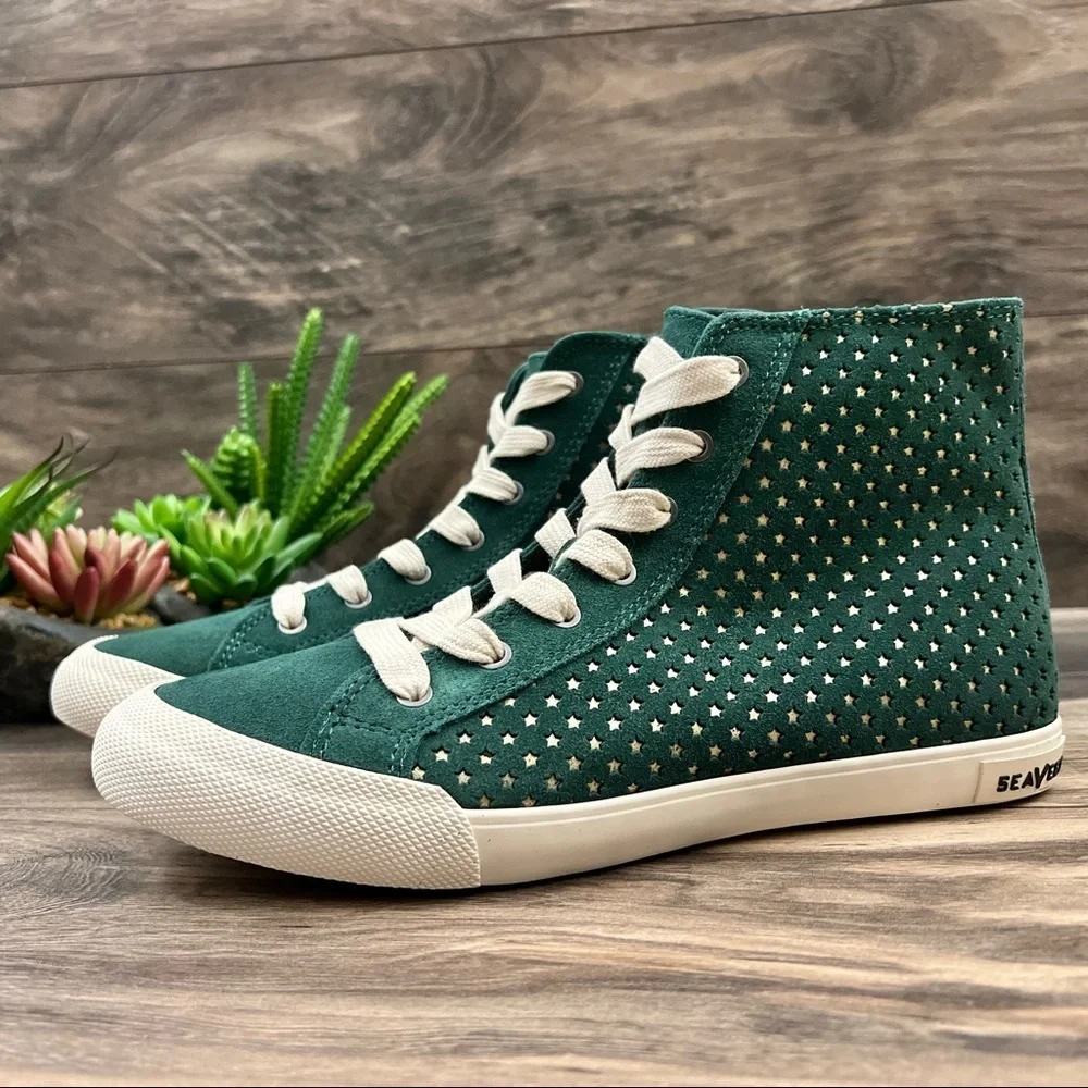 NIB SeaVees Army Issue High Celestial High Top Sneaker Bottle Green Suede 8 39